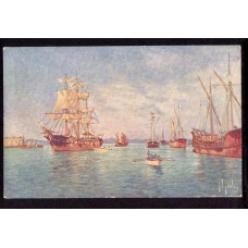 CENTENARIO 1810 - 1910 PATRIOTICA ANTIGUA TARJETA POSTAL CRUCERO LA ARGENTINA